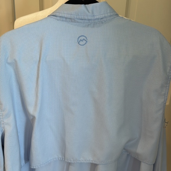 Magellan Outdoors - Blue Gingham Long Sleeve Button Down Shirt - Size: XL - Picture 4 of 6